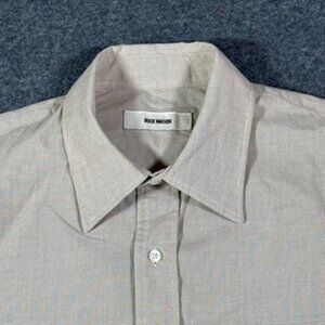 Buck Mason Mens LS Button Shirt Grey End on End Texture Sz Medium Casual Clasic